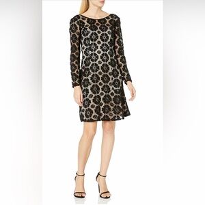 Adrianna Papell textured floral flounce dress- size 6